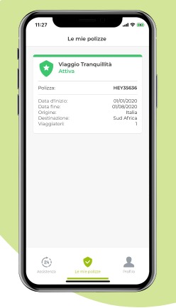 Screenshot dell'app di Heymondo.