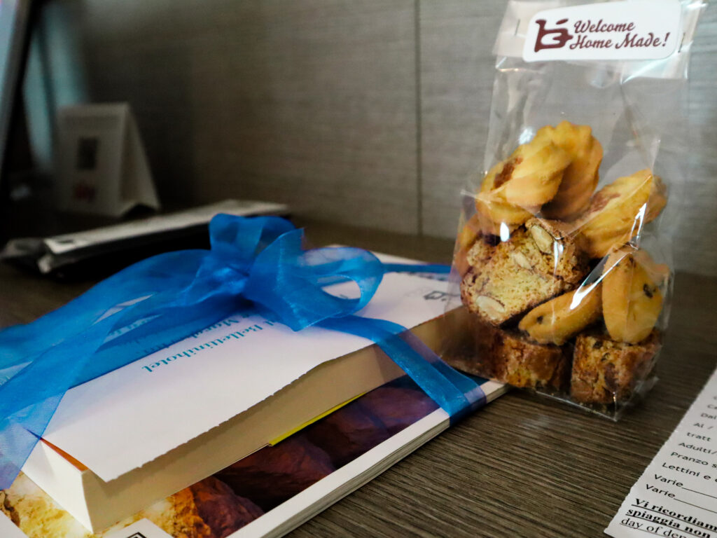 Regalini di benvenuto al Bellettini Hotel